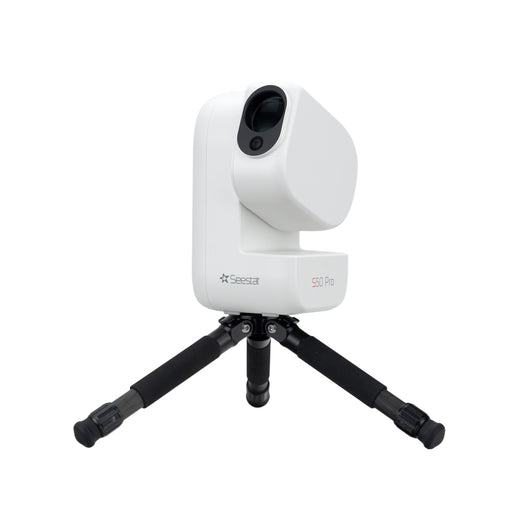 Seestar S50 Pro smart telescope on a black tripod