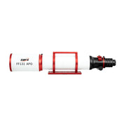 ZWO FF131 APO apochromatic telescope for astrophotography with red accents and mounting rings