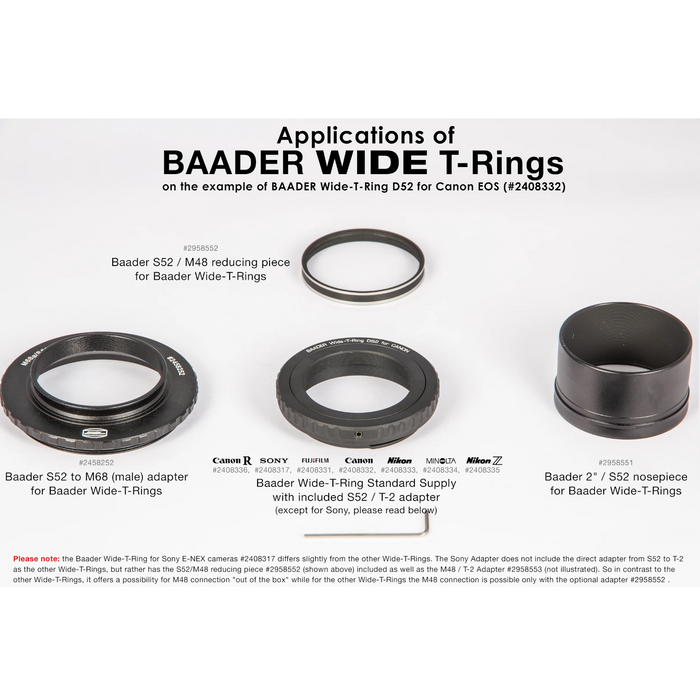 Baader Bague en T large D52 pour Canon R (TRING-CRW)