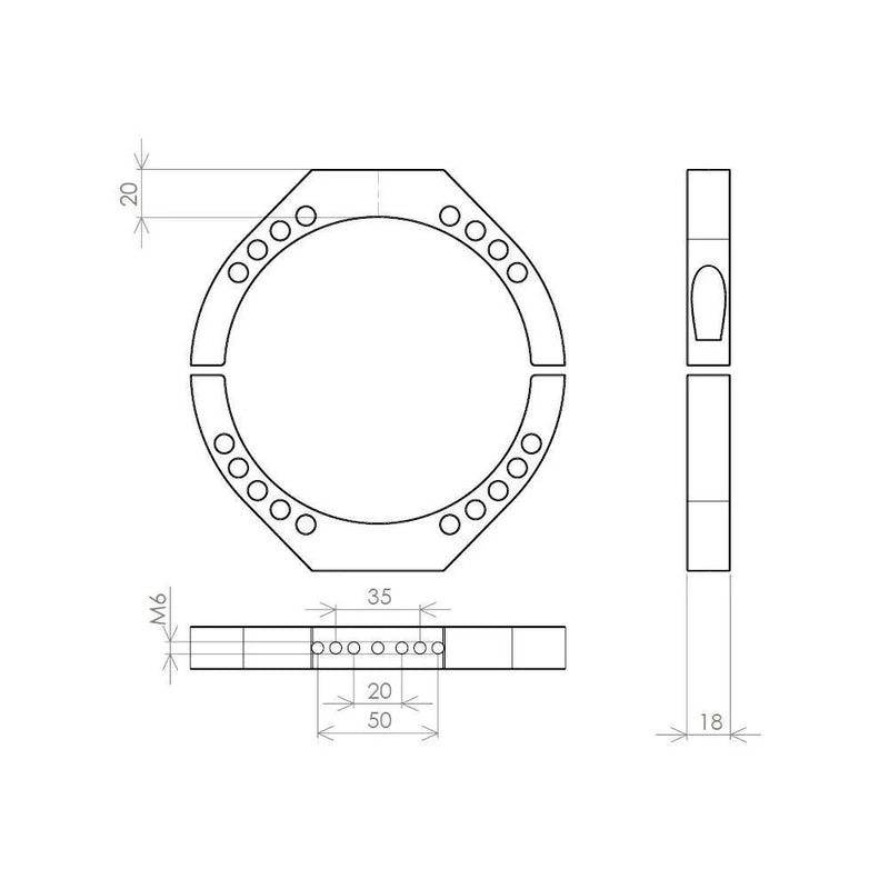 Astro Hutech More Blue Mounting Rings 125mm (TB011)