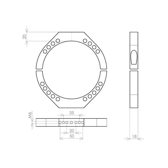 Astro Hutech More Blue Anneaux de montage  125 mm (TB011)