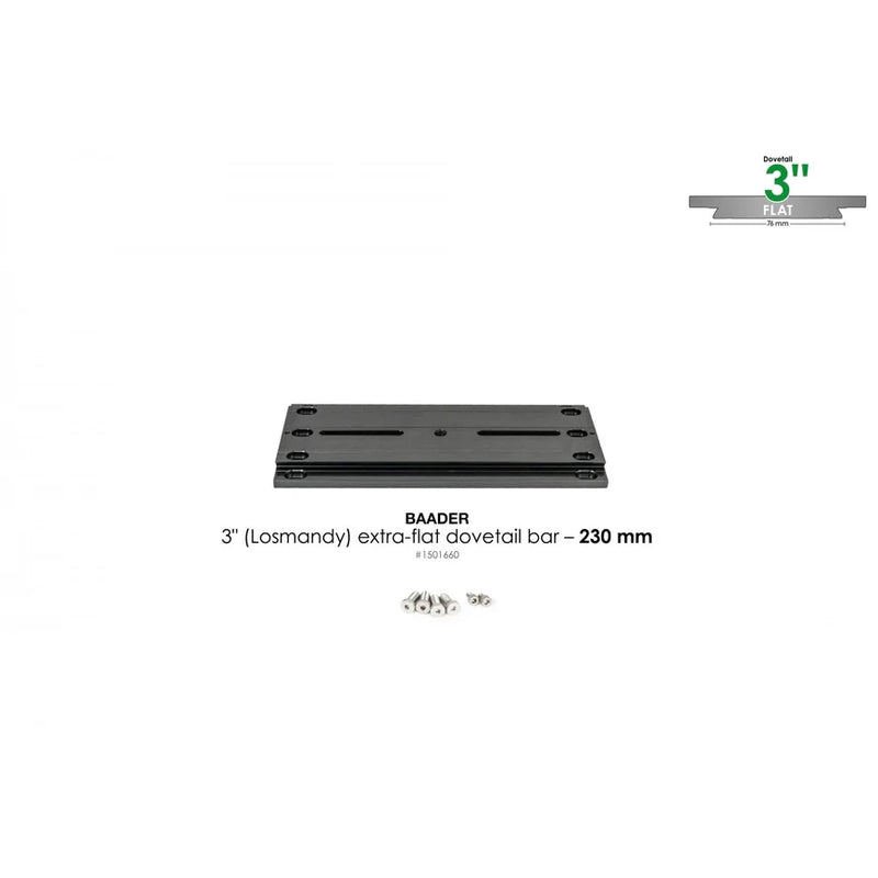Baader 3" Losmandy Dovetail Bar, flat 230mm (LDOVE-230)