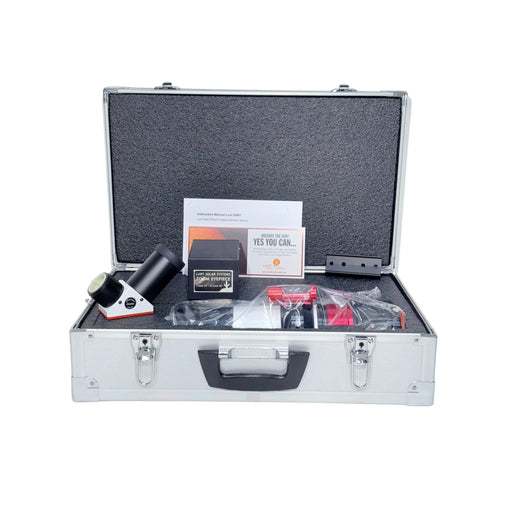 Portable solar telescope kit in a silver carrying case with eyepiece and accessories