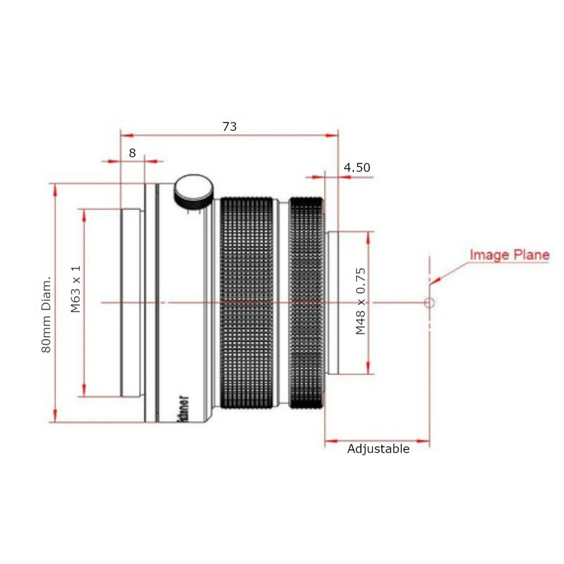 Starfield Réducteur 0,8x 2" universel réglable (FFRA-08-S)