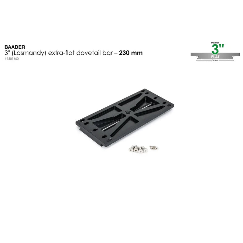 Baader 3" Losmandy Dovetail Bar, flat 230mm (LDOVE-230)