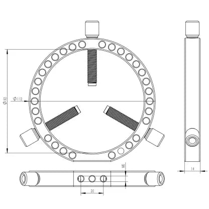 Astro Hutech Anneaux de montage à 3 points pour chercheur – 92 mm (FG311)