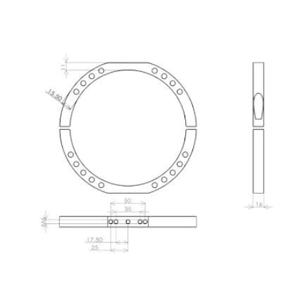 Astro Hutech More Blue Mounting Rings 166mm (TB013)