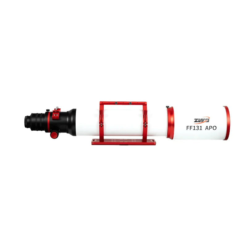 ZWO FF131 APO apochromatic telescope for astrophotography with red mounting rings