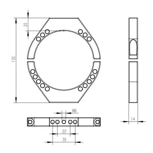 Astro Hutech More Blue Mounting Rings 90mm (TB010)