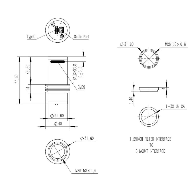 QHY Caméra USB 3.0 mono QHY5III585M (QHY5III585M)