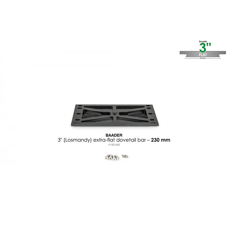 Baader 3" Losmandy Dovetail Bar, flat 230mm (LDOVE-230)