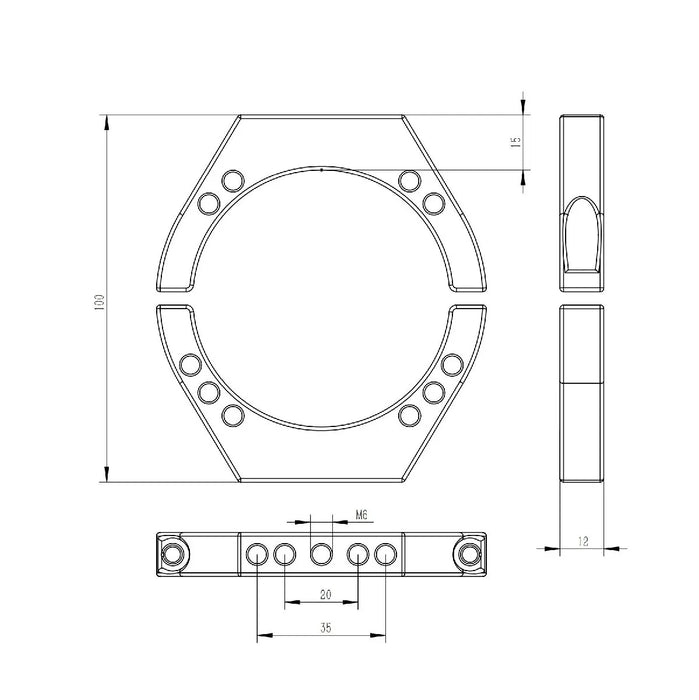 Astro Hutech Anneaux de montage 68 mm (TB004)