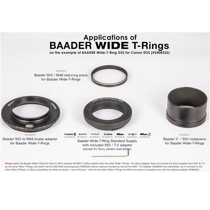 Baader Bague en T D52i pour Nikon Z (TRING-NZW)