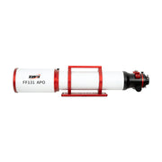 ZWO FF131 APO astrograph telescope with red mounting rings for astrophotography