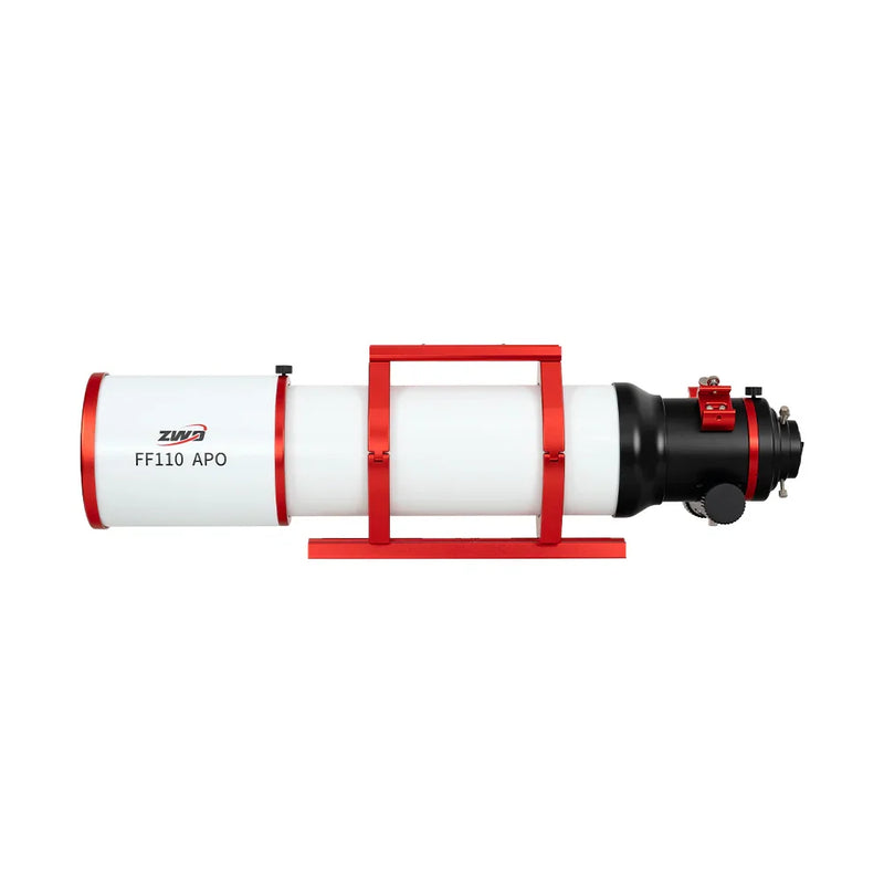 ZWO FF110 APO apochromatic telescope for astrophotography with red mounting rings