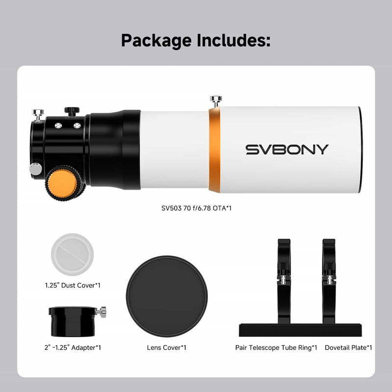 SVBONY SV503 70mm f/6.78 Quadruplet  ED  (F9359E)