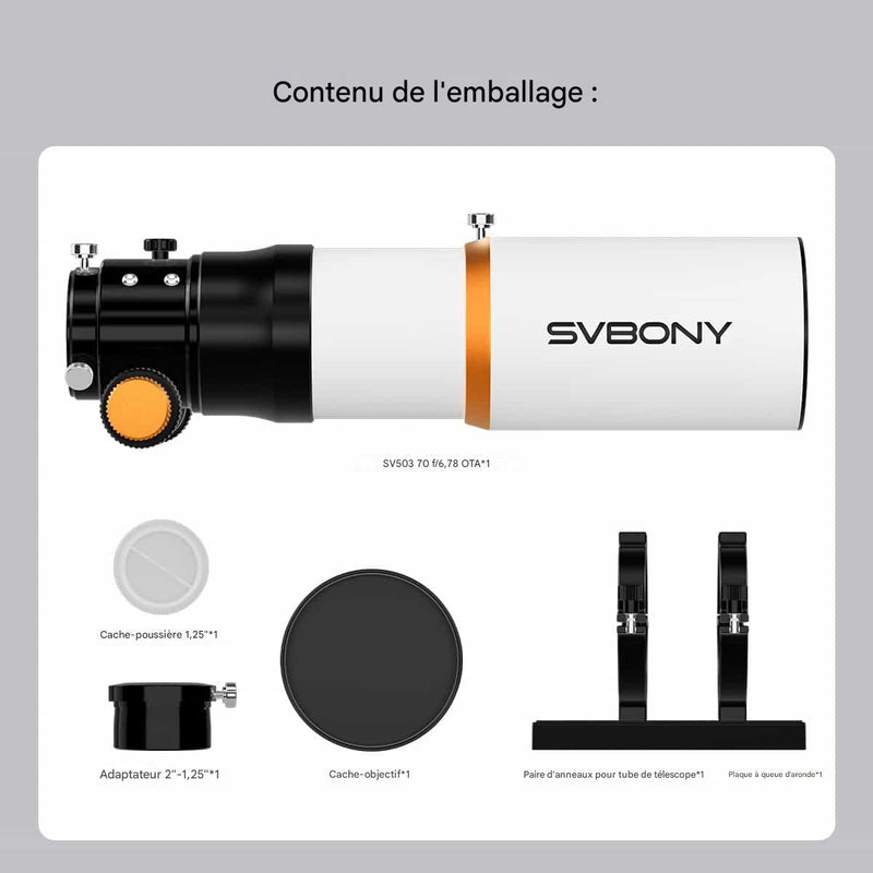 SVBONY SV503 70mm f/6.78 Quadruplet  ED  (F9359E)