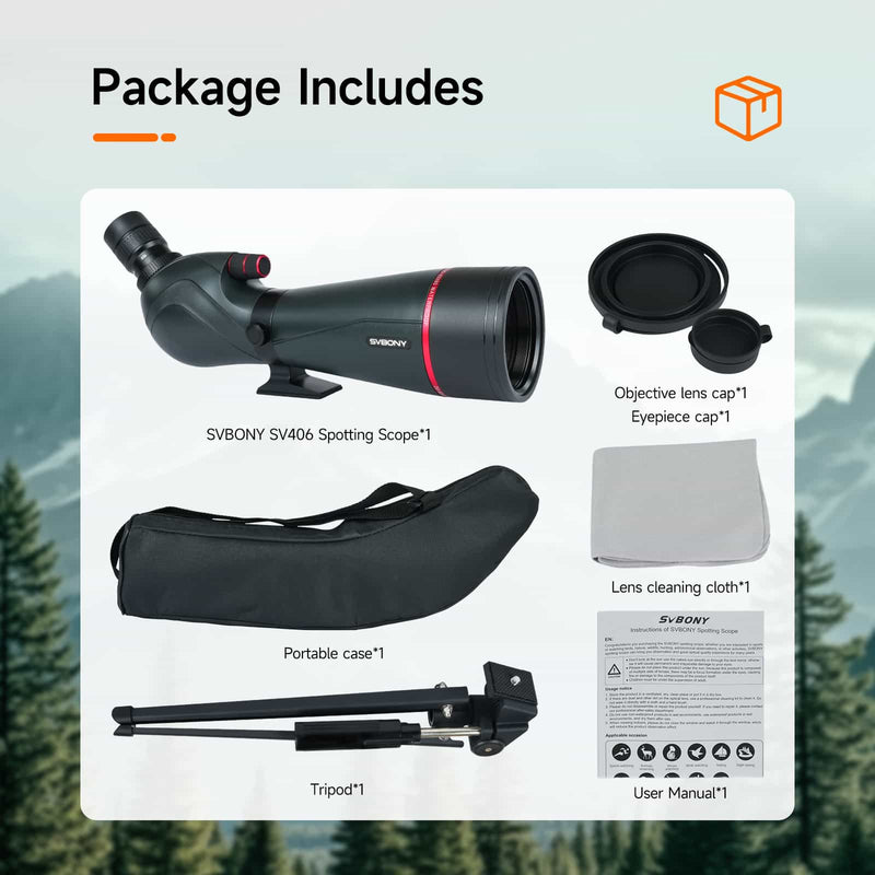 Longue-vue d'observation SVBony SV406 HD 20-60x80 (F9355E)