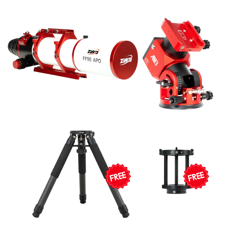 ZWO FF90 APO with AM3N Bundle + FREE TC40 and PE160 (FF90+AM3N)