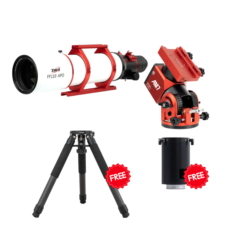ZWO FF110 APO avec AM7 Kit + TC40 et PE200 GRATUITS (FF110+AM7)