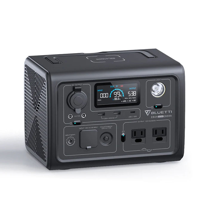 BLUETTI EB3A Portable Power Station | 600W 268Wh (EB3A)