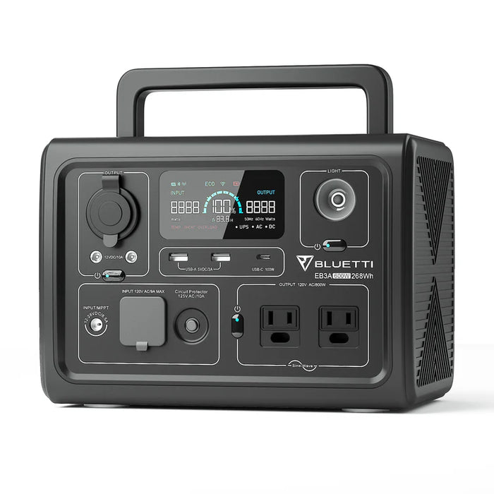 BLUETTI EB3A Portable Power Station | 600W 268Wh (EB3A)