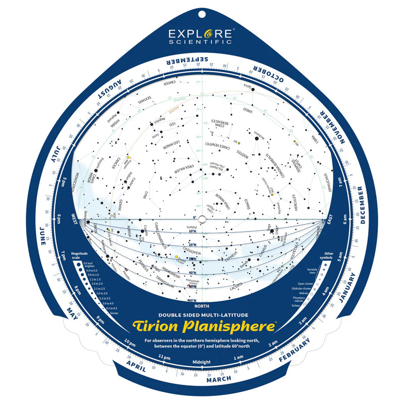 Explore Scientific Tirion Double-Sided Multi-Latitude Planisphere (ES-TPS018)