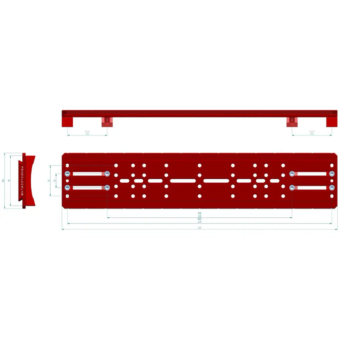 Plaque à queue d'aronde PrimaluceLab Losmandy Style PLUS avec blocs incurvés pour C9.25, C11, EdgeHD et RASA 8 (PLLLOS495SAG925)