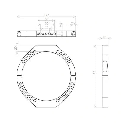 Astro Hutech More Blue Mounting Rings 145mm (TB012)