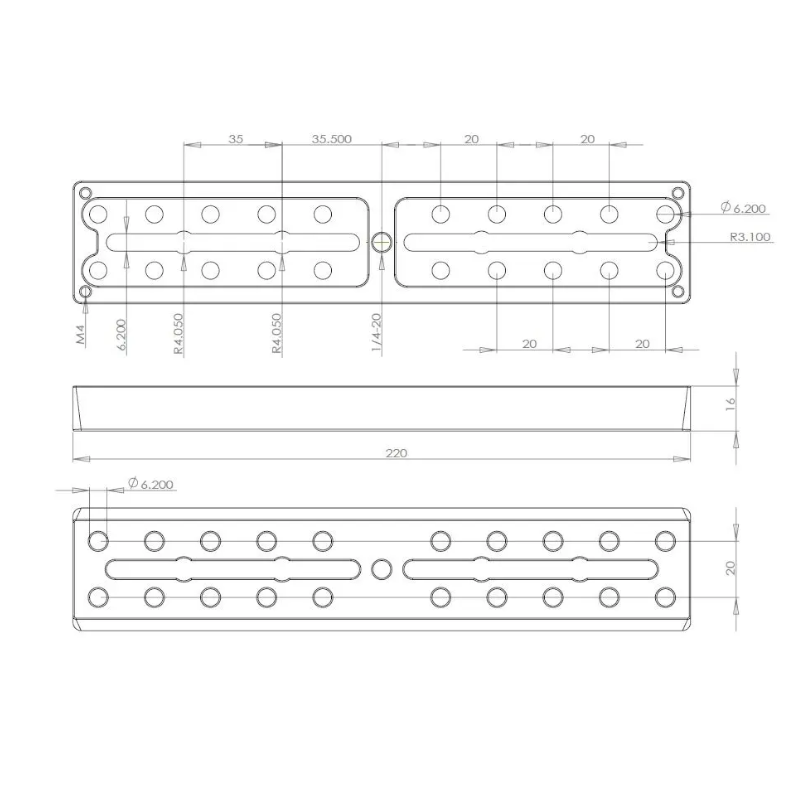Astro Hutech Vixen Dovetail Plate 220mm (AU002)
