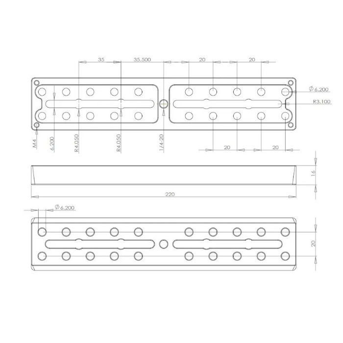 Astro Hutech Plaque à queue d'aronde Vixen 220 mm (AU002)