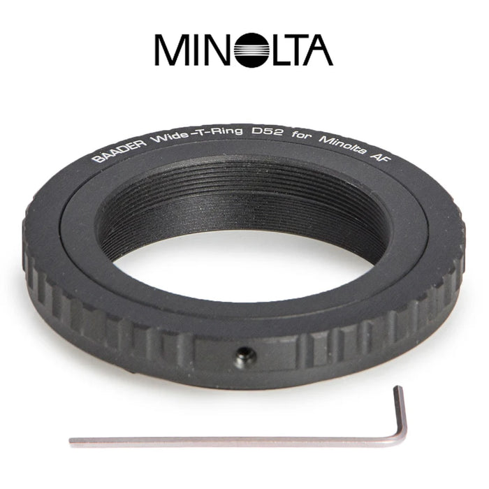 Bague en T large Baader pour Sony Alpha et Minolta Maxxum avec D52i vers T-2 et S52 (TRING-SW)