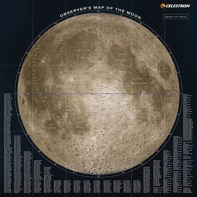 Celestron Deluxe Folding Moon Map (93704) - Astronomy Plus
