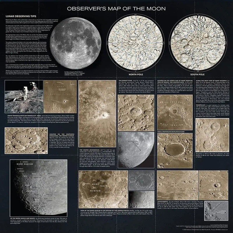 Celestron Deluxe Folding Moon Map (93704) - Astronomy Plus