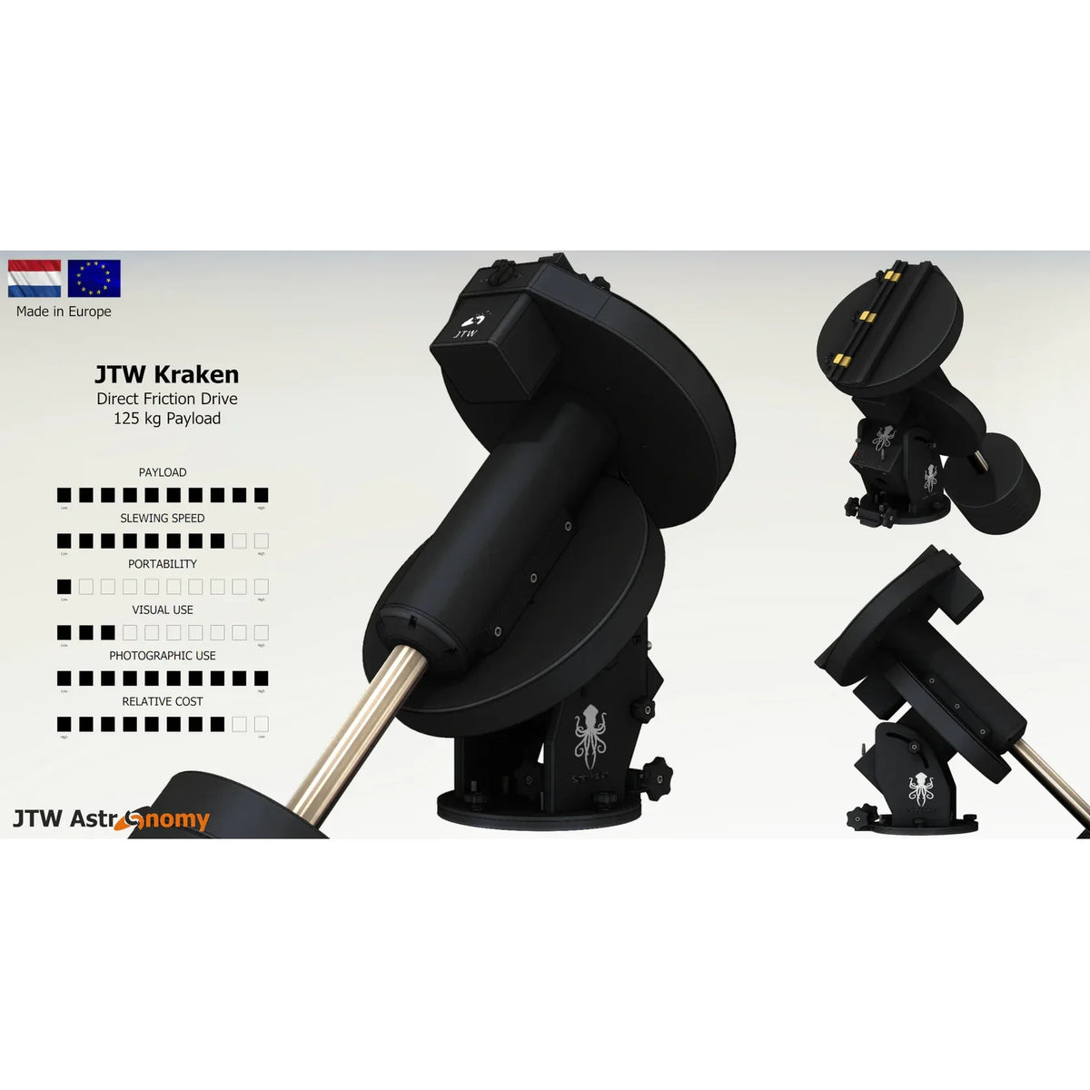 JTW Kraken Direct Friction Drive Telescope Mount Astronomy Plus