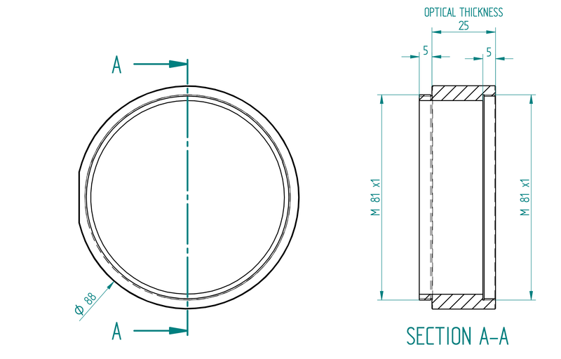 PrimaLuceLab M81 25mm extension tube for ESATTO 3"