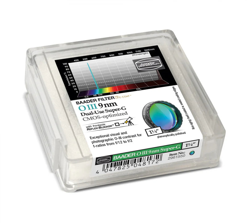 Baader O-III Super-G Filter (9nm) - CMOS Optimized (FOIIISG)