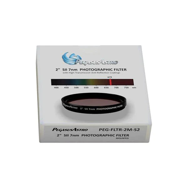 Pegasus Astro Photographic Filter - SII 2'' mounted Filter (PEG-FLTR-2M-S2) - Astronomy Plus
