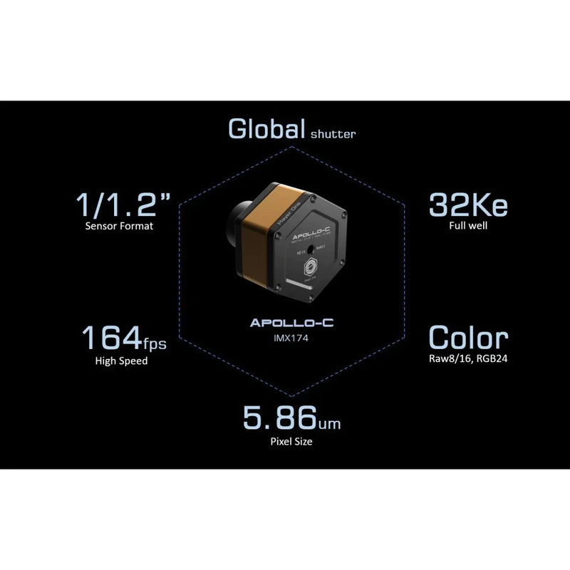 Player One Apollo-C USB3.0 Color Camera IMX174 (Apollo-C) - Astronomy Plus