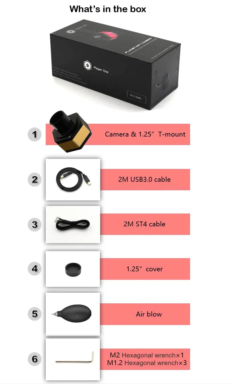 Player One Apollo-M MAX USB3.0 Mono Camera IMX432 (Apollo-M MAX) - Astronomy Plus