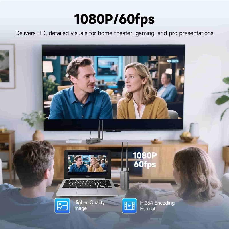 SVBONY Système de transmission vidéo sans fil TransAir3, latence de 0,06 s, émetteur/extendeur HD 1080p