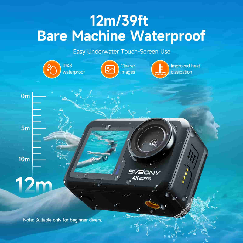 SVBONY ACT20 Upgraded Action Camera Ultra HD Waterproof 1080p