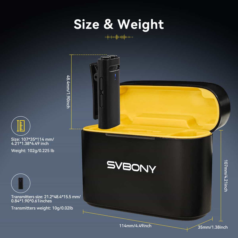 SVBONY SVMic D1 Wireless Lavalier Mini Microphone (F9680A)