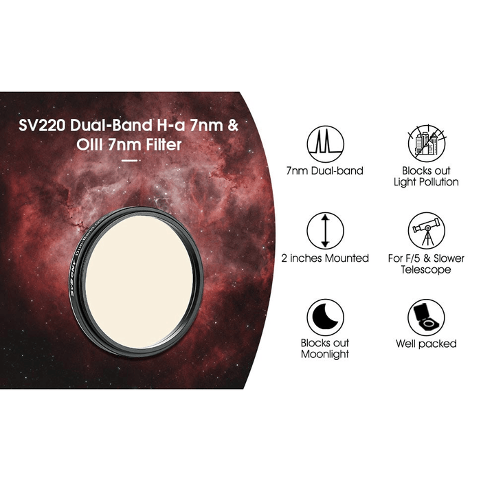 Svbony 7nm Dual-Band Nebula filter - Astronomy Plus