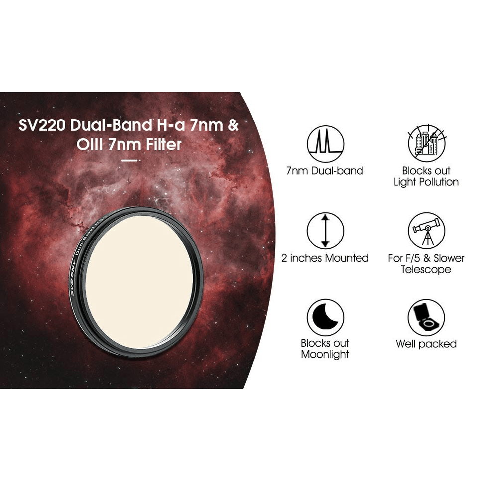 Svbony 7nm Dual-Band Nebula filter - Astronomy Plus — Telescopes ...