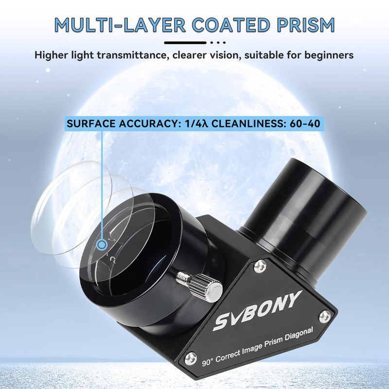 Astronomy Defreee Ruler SVBONY 90 Degree Prism Diagonal 1.25