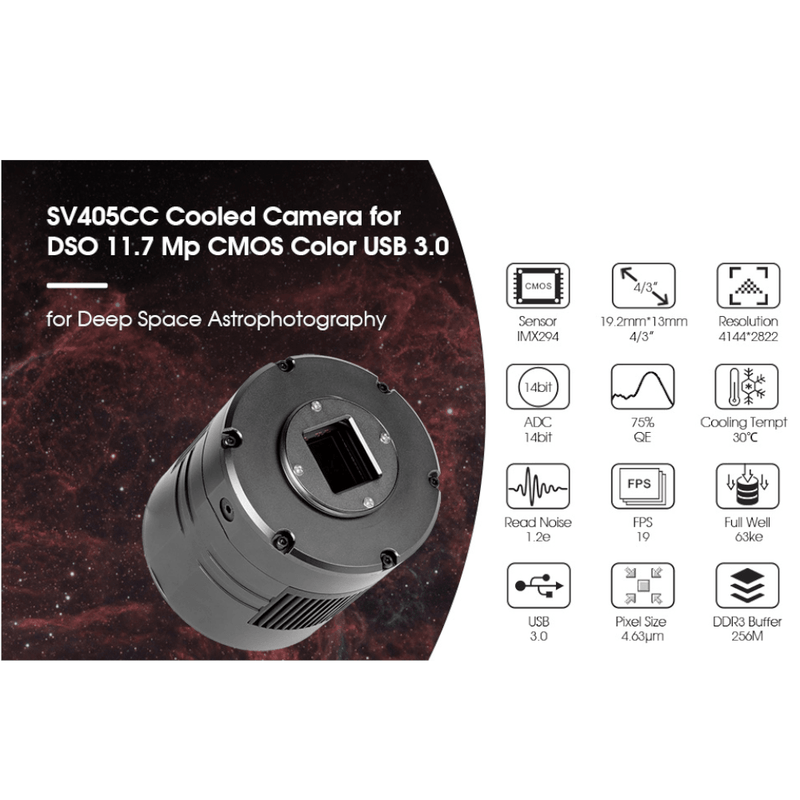 SVBONY SV405CC Cooled Color Camera IMX294 - Astronomy Plus