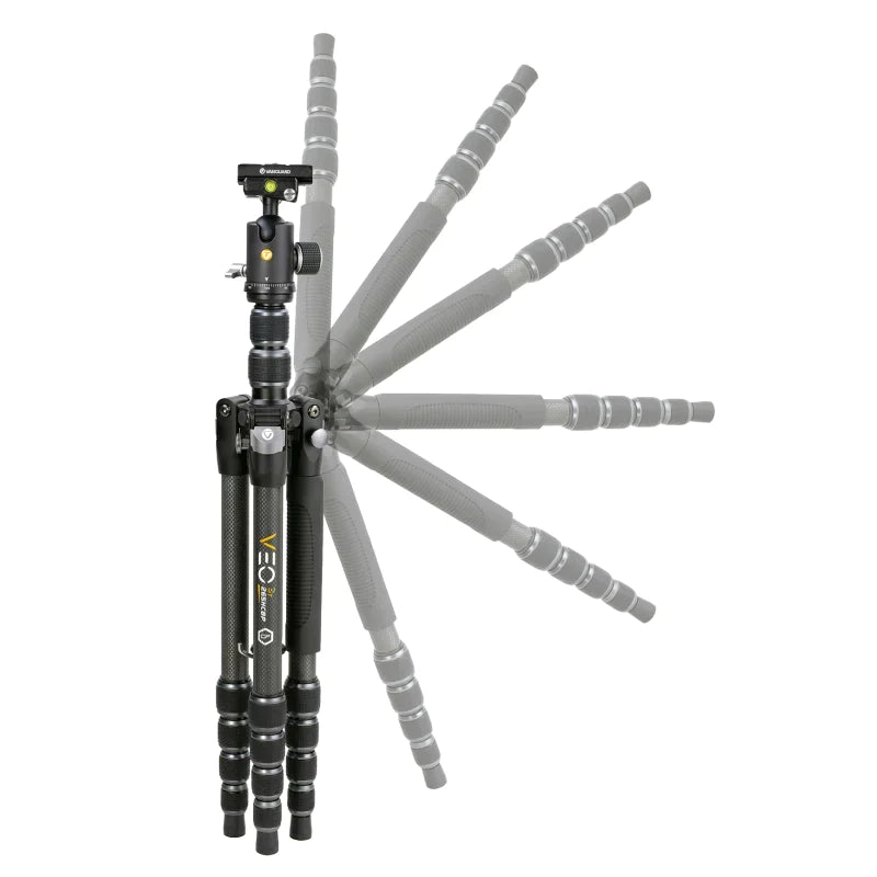 Vanguard VEO 3T 265HCBP Carbon Fiber Travel Tripod w/ Extended Height (VEO3T-265HCBP) - Astronomy Plus