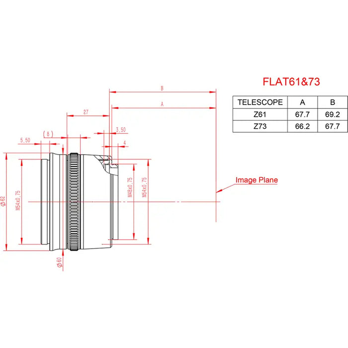 William Optics Flat61 for Z61 (P-FLAT61A) - Astronomy Plus
