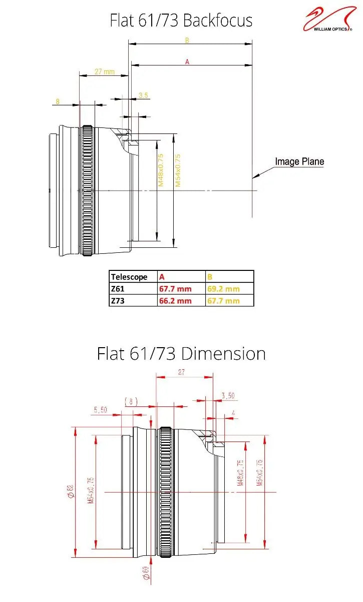 William Optics Flat73A for Z73 (P-FLAT73A) - Astronomy Plus